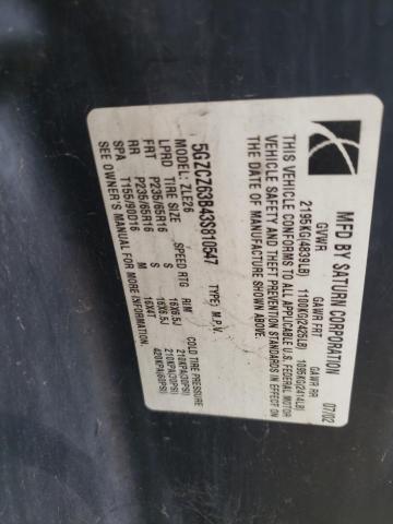 Photo 10 from auction – 2003 SATURN VUE with VIN 5GZCZ63B43S810547