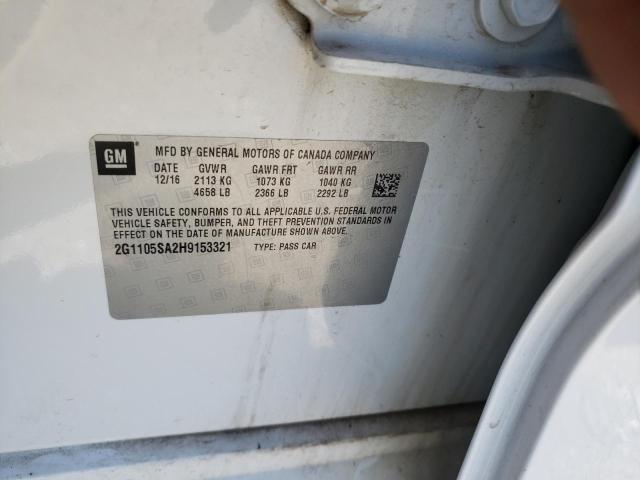 Photo 10 from auction – 2017 CHEVROLET IMPALA LT with VIN 2G1105SA2H9153321