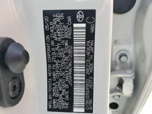 Photo 10 from auction – 2021 TOYOTA COROLLA LE with VIN JTDVPMAE9MJ120852