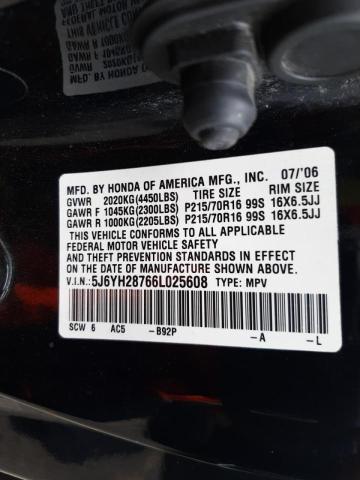 Photo 10 from auction – 2006 HONDA ELEMENT EX with VIN 5J6YH28766L025608