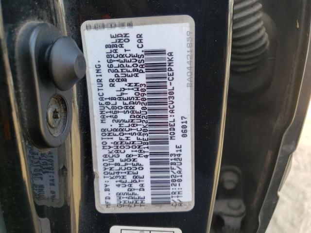 Photo 10 from auction – 2002 TOYOTA CAMRY LE with VIN 4T1BE30K22U020903