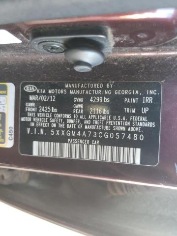 Photo 10 from auction – 2012 KIA OPTIMA LX with VIN 5XXGM4A73CG057480