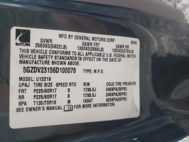 Photo 10 from auction – 2006 SATURN RELAY 3 with VIN 5GZDV23156D100078