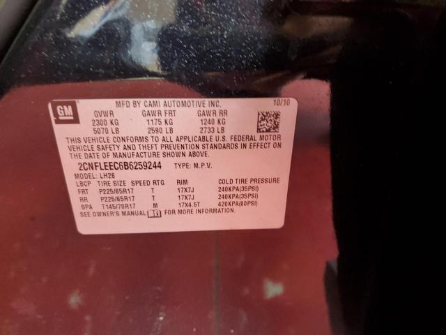 Photo 10 from auction – 2011 CHEVROLET EQUINOX LT with VIN 2CNFLEEC6B6259244