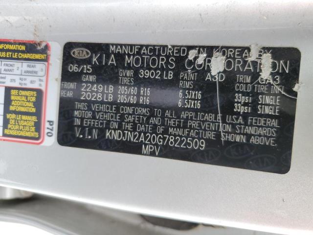 Photo 10 from auction – 2016 KIA SOUL with VIN KNDJN2A20G7822509