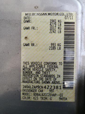 Photo 10 from auction – 2012 NISSAN ALTIMA BAS with VIN 1N4AL2AP9CN422381