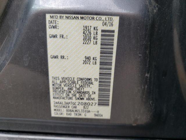 Photo 10 from auction – 2016 NISSAN ALTIMA 2.5 with VIN 1N4AL3AP7GC208027