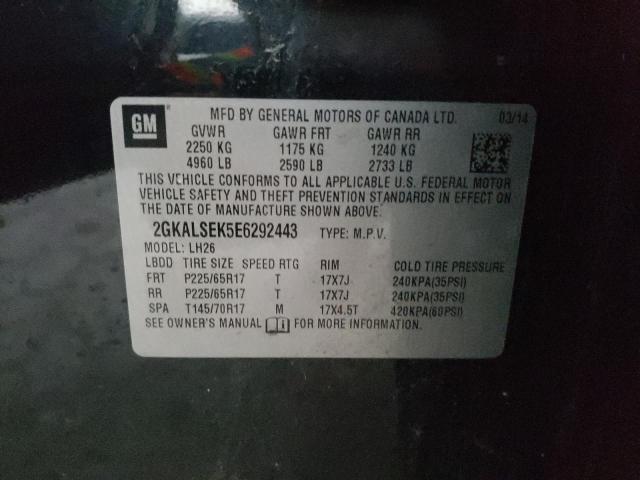 Photo 10 from auction – 2014 GMC TERRAIN SL with VIN 2GKALSEK5E6292443
