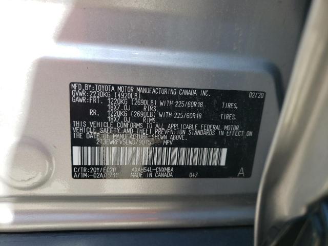 Photo 10 from auction – 2020 TOYOTA RAV4 XSE with VIN 2T3EWRFV5LW079015