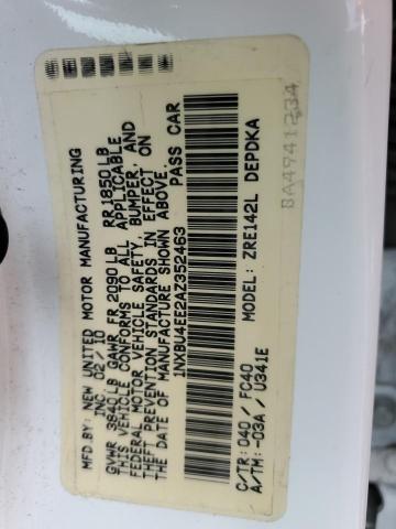 Photo 10 from auction – 2010 TOYOTA COROLLA BA with VIN 1NXBU4EE2AZ352463