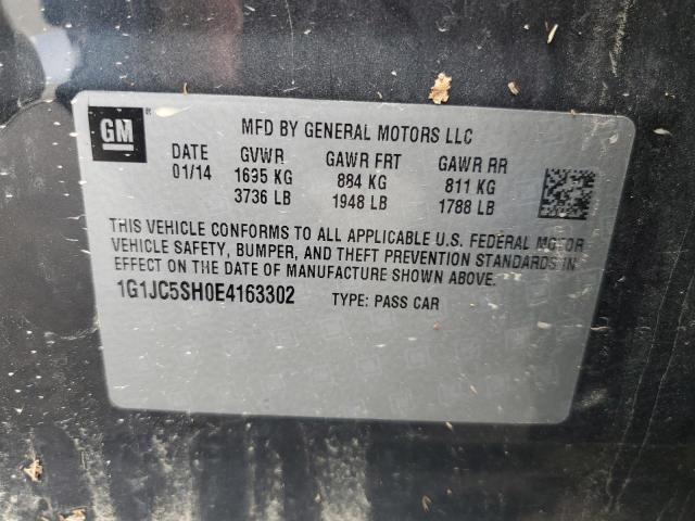 Photo 10 from auction – 2014 CHEVROLET SONIC LT with VIN 1G1JC5SH0E4163302