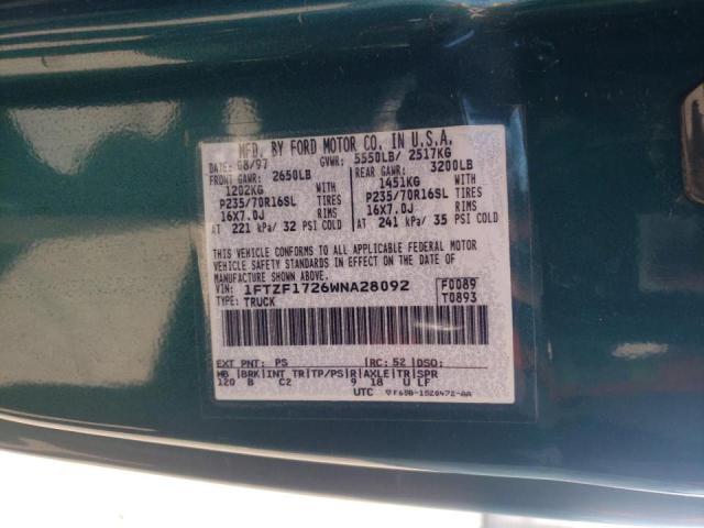 Photo 10 from auction – 1998 FORD F150 with VIN 1FTZF1726WNA28092