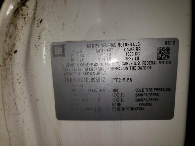Photo 10 from auction – 2012 CHEVROLET TRAVERSE L with VIN 1GNKRFED1CJ395552