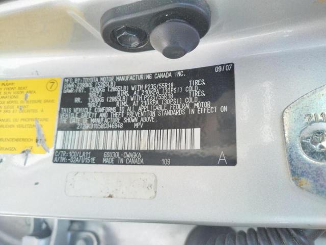 Photo 10 from auction – 2008 LEXUS RX 350 with VIN 2T2GK31U58C046948