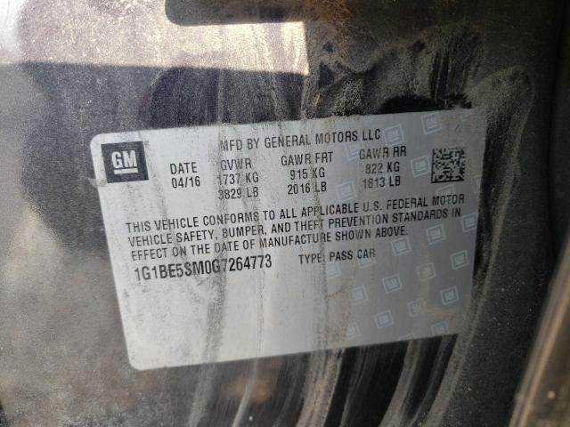 Photo 10 from auction – 2016 CHEVROLET CRUZE LT with VIN 1G1BE5SM0G7264773