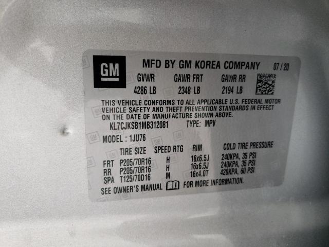 Photo 10 from auction – 2021 CHEVROLET TRAX LS with VIN KL7CJKSB1MB312081