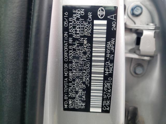 Photo 10 from auction – 2016 TOYOTA PRIUS C with VIN JTDKDTB34G1129319