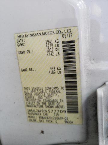 Photo 10 from auction – 2012 NISSAN ALTIMA BAS with VIN 1N4AL2AP2CN577709