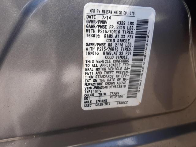 Photo 10 from auction – 2014 NISSAN ROGUE SELE with VIN JN8AS5MT0EW623918