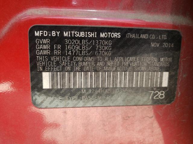 Photo 10 from auction – 2015 MITSUBISHI MIRAGE ES with VIN ML32A4HJ2FH035596