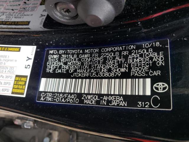 Photo 10 from auction – 2018 TOYOTA PRIUS with VIN JTDKBRFU5J3080879