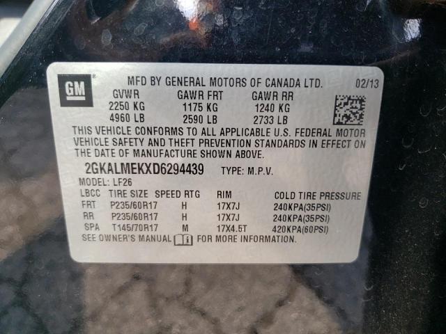 Photo 10 from auction – 2013 GMC TERRAIN SL with VIN 2GKALMEKXD6294439