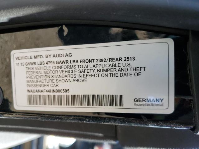 Photo 10 from auction – 2017 AUDI A4 PREMIUM with VIN WAUANAF44HN000505