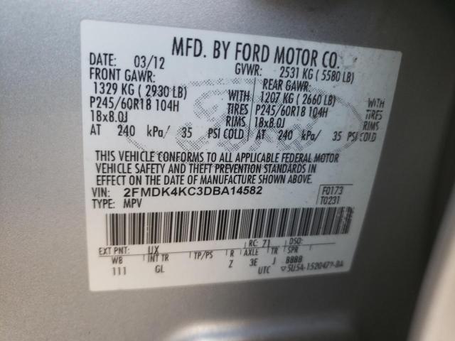 Photo 10 from auction – 2013 FORD EDGE LIMIT with VIN 2FMDK4KC3DBA14582
