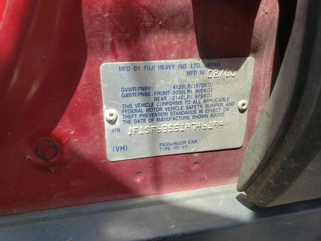 Photo 10 from auction – 2001 SUBARU FORESTER L with VIN JF1SF63551H746194