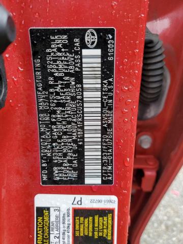 Photo 10 from auction – 2012 TOYOTA CAMRY BASE with VIN 4T1BF1FK5CU578058