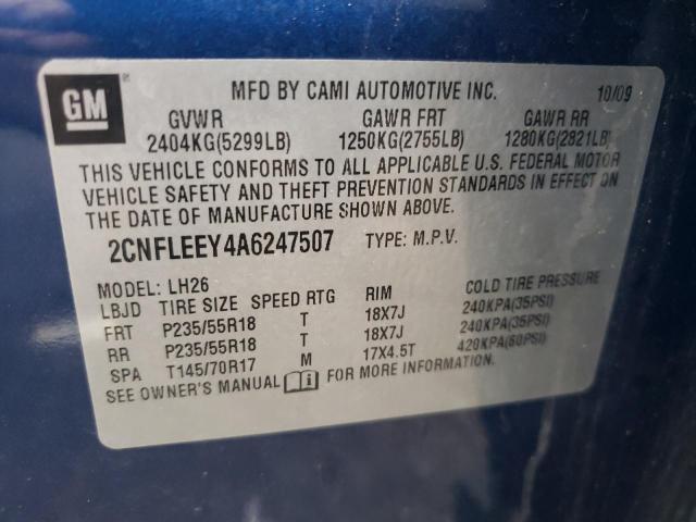 Photo 10 from auction – 2010 CHEVROLET EQUINOX LT with VIN 2CNFLEEY4A6247507