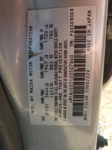Photo 10 from auction – 2002 MAZDA PROTEGE DX with VIN JM1BJ225120507860
