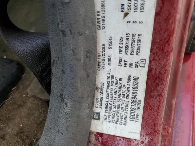 Photo 10 from auction – 2004 CHEVROLET COLORADO with VIN 1GCDS136948105340
