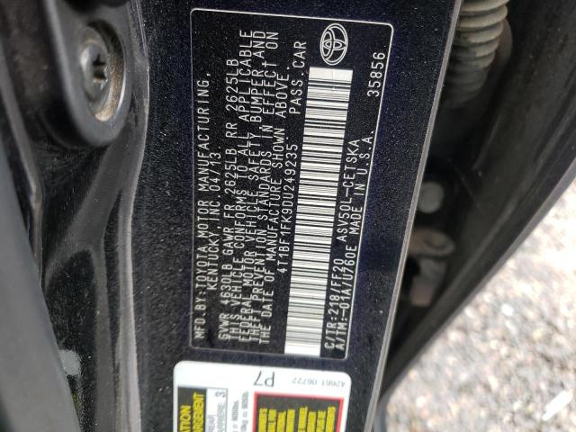 Photo 10 from auction – 2013 TOYOTA CAMRY L with VIN 4T1BF1FK9DU249235
