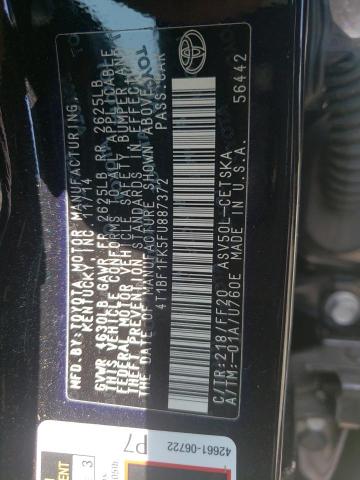 Photo 10 from auction – 2015 TOYOTA CAMRY LE with VIN 4T1BF1FK5FU887372