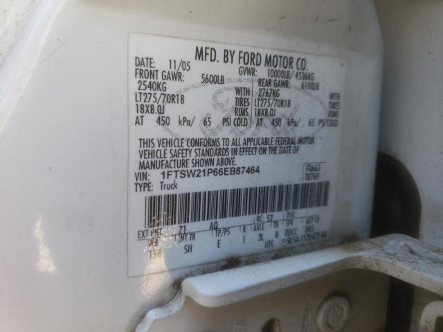 Photo 10 from auction – 2006 FORD F250 SUPER with VIN 1FTSW21P66EB87464