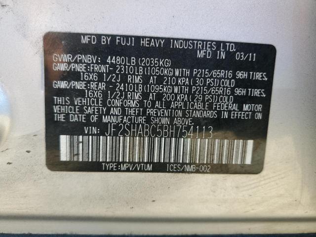 Photo 10 from auction – 2011 SUBARU FORESTER 2 with VIN JF2SHABC5BH754113