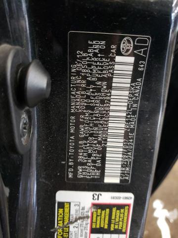 Photo 10 from auction – 2012 TOYOTA COROLLA BA with VIN 2T1BU4EE6CC897845