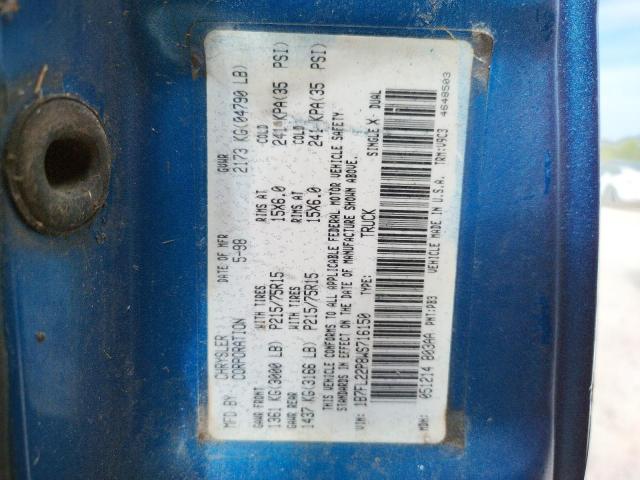 Photo 10 from auction – 1998 DODGE DAKOTA with VIN 1B7FL22P8WS716150