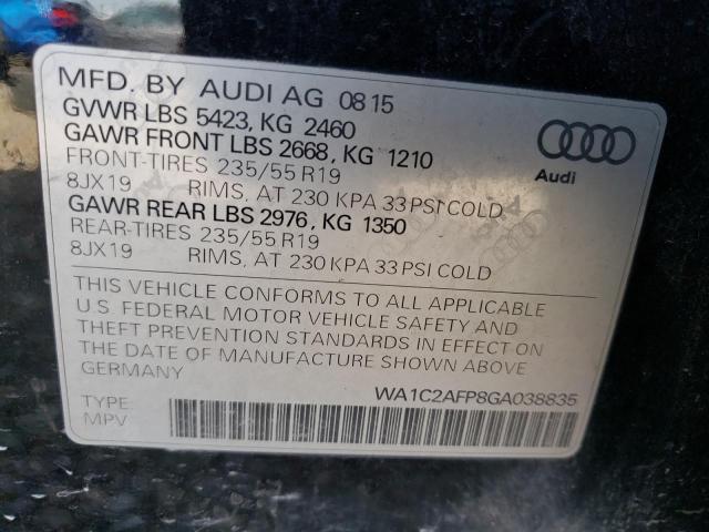 Photo 10 from auction – 2016 AUDI Q5 PREMIUM with VIN WA1C2AFP8GA038835