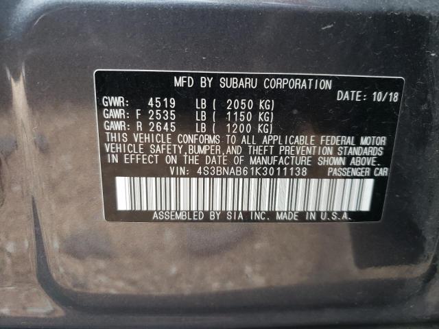 Photo 10 from auction – 2019 SUBARU LEGACY 2.5 with VIN 4S3BNAB61K3011138