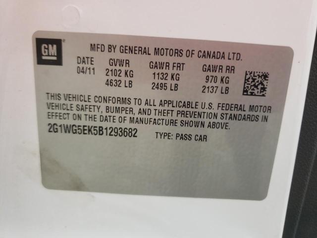 Photo 10 from auction – 2011 CHEVROLET IMPALA LT with VIN 2G1WG5EK5B1293682