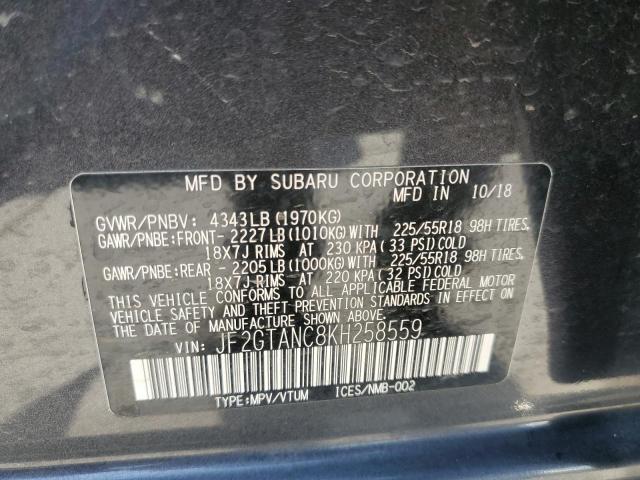 Photo 10 from auction – 2019 SUBARU CROSSTREK with VIN JF2GTANC8KH258559