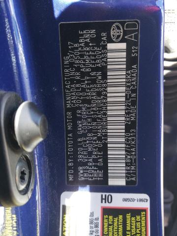 Photo 10 from auction – 2017 TOYOTA COROLLA L with VIN 2T1BURHE3HC879285