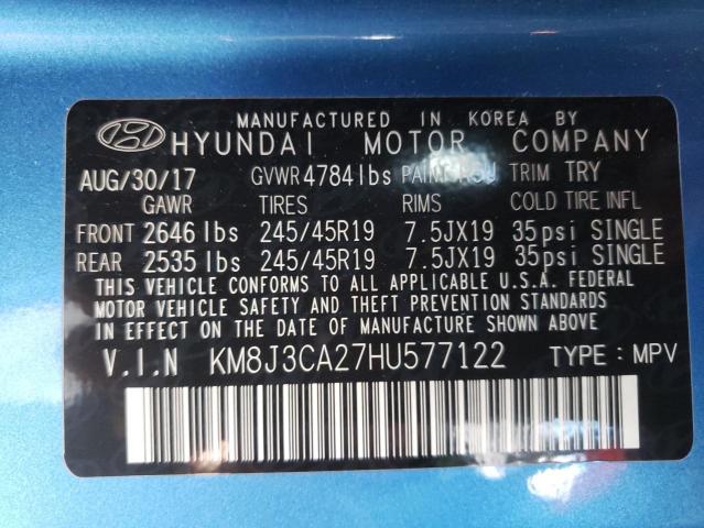 Photo 10 from auction – 2017 HYUNDAI TUCSON LIM with VIN KM8J3CA27HU577122