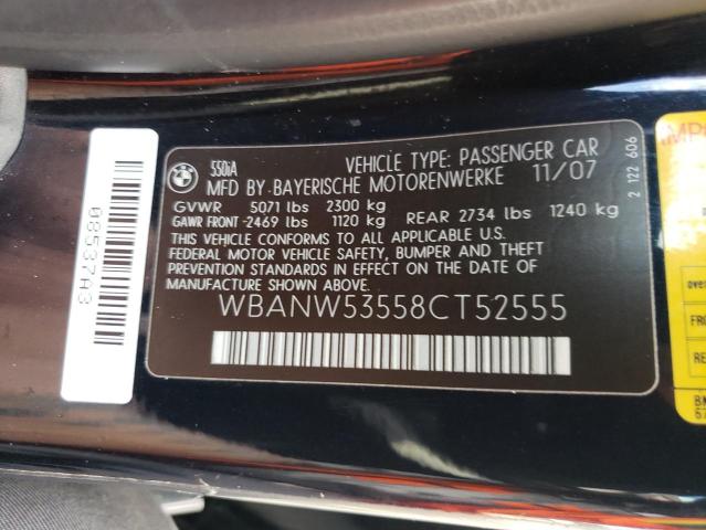 Photo 10 from auction – 2008 BMW 550 I with VIN WBANW53558CT52555