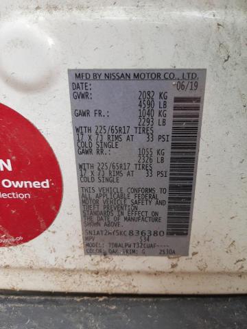 Photo 10 from auction – 2019 NISSAN ROGUE S with VIN 5N1AT2MT5KC836380