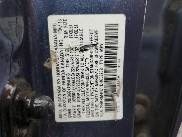 Photo 10 from auction – 2013 HONDA CR-V EXL with VIN 2HKRM4H71DH653238