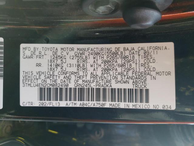 Photo 10 from auction – 2012 TOYOTA TACOMA DOU with VIN 3TMLU4EN2CM082490