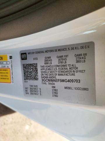 Photo 10 from auction – 2021 CHEVROLET SILVERADO with VIN 3GCNWAEF5MG409703